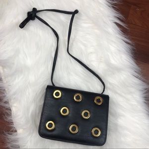Gold Hardware Square Vegan Leather Crossbody Bag